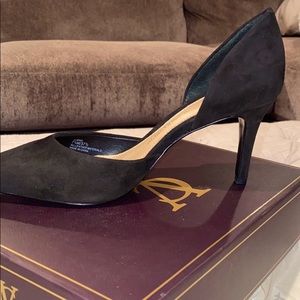 Vince Camuto Signature Black Suede Heels NWT